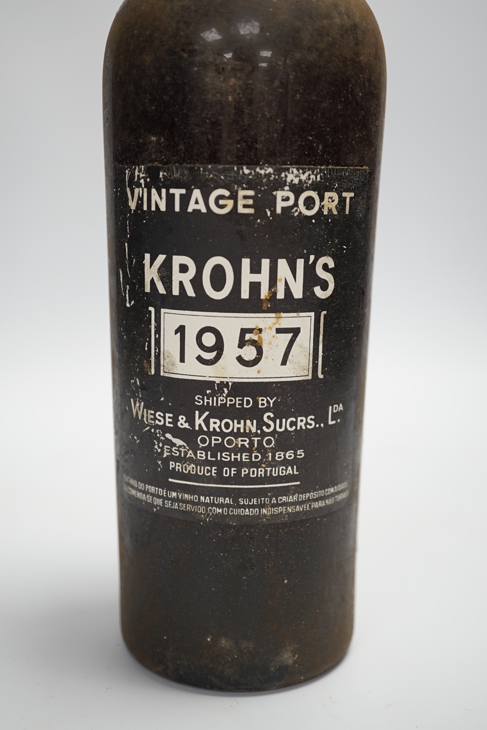 A bottle of 1957 Wiese and Krohn Vintage Port